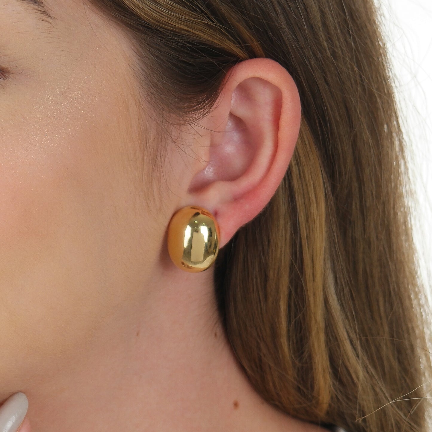 Aurora Gold Oval Studs